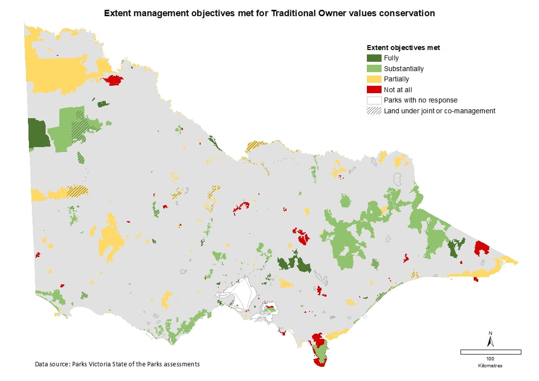 extent management objectives met for Traditional Owner values conservation