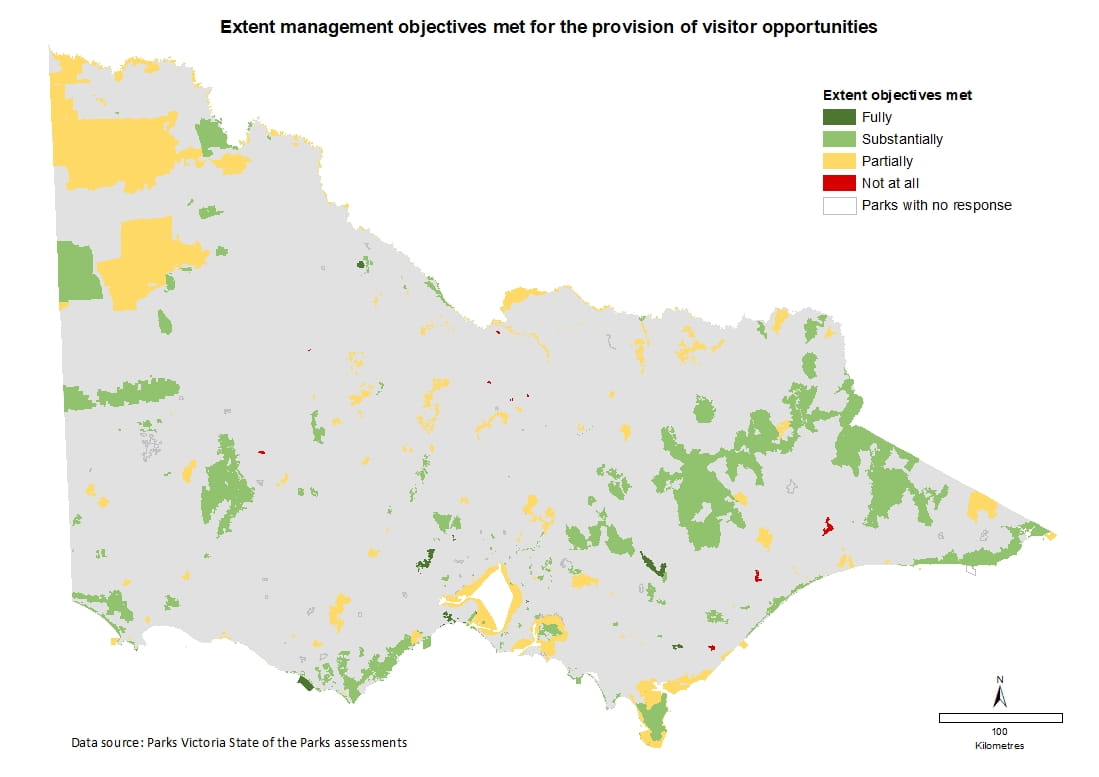 extent management objectives met for the provision of visitor opportunities