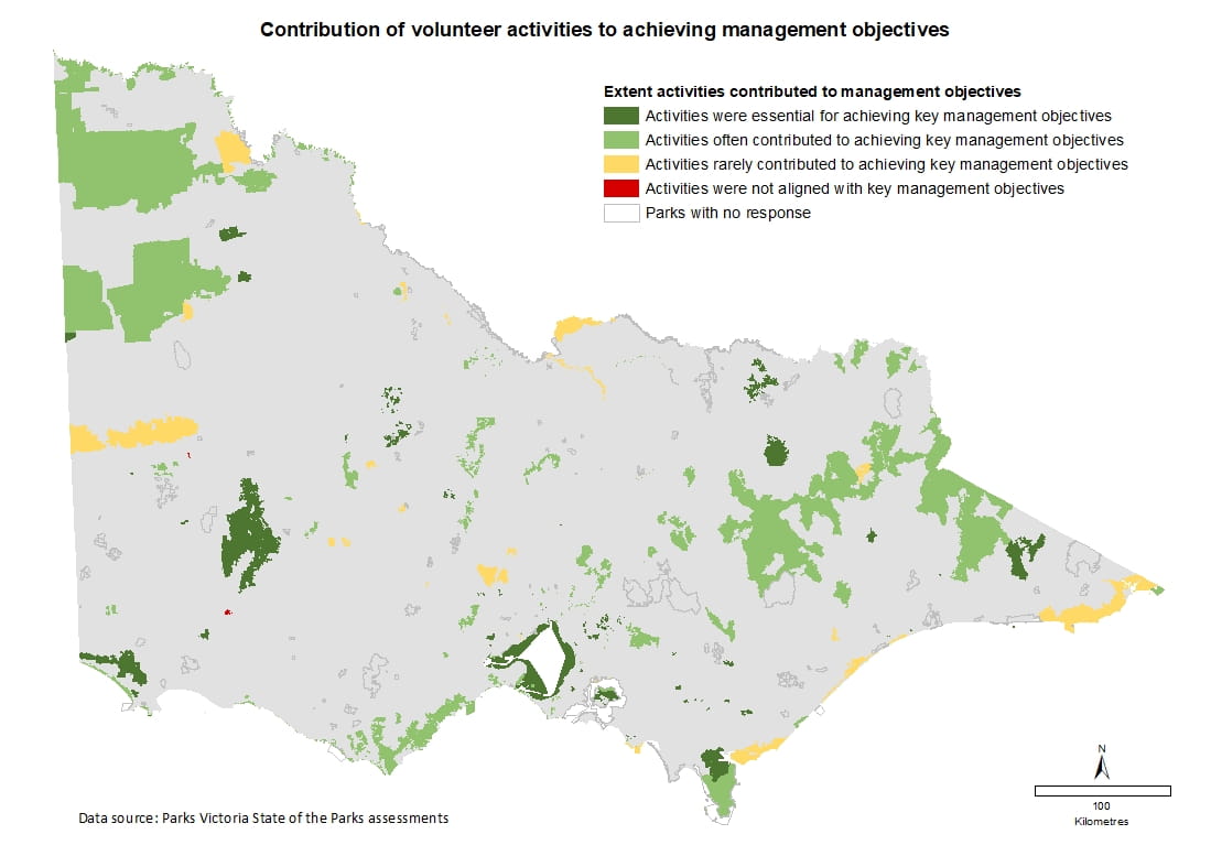 contribution og volunteer activities to achieving management objectives