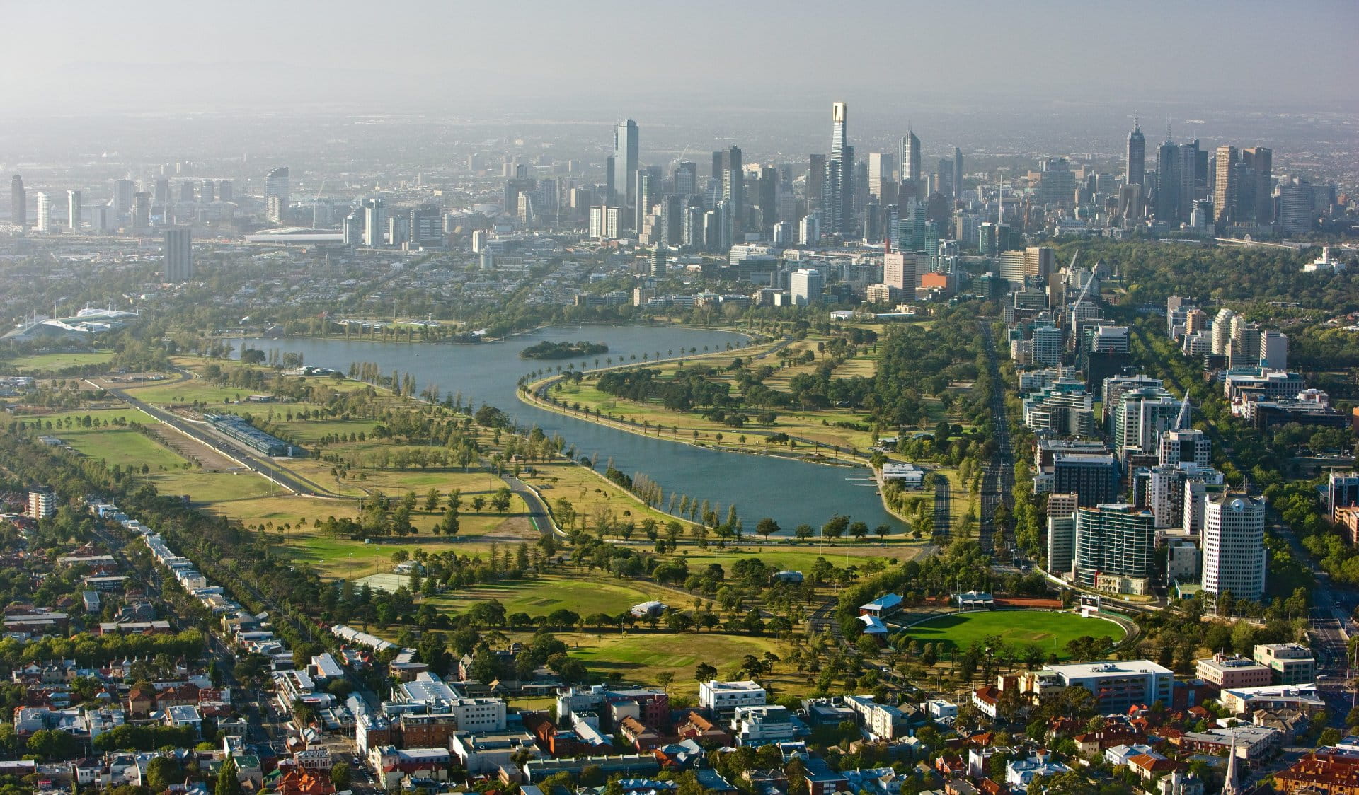 Skyline shot of Albert Park