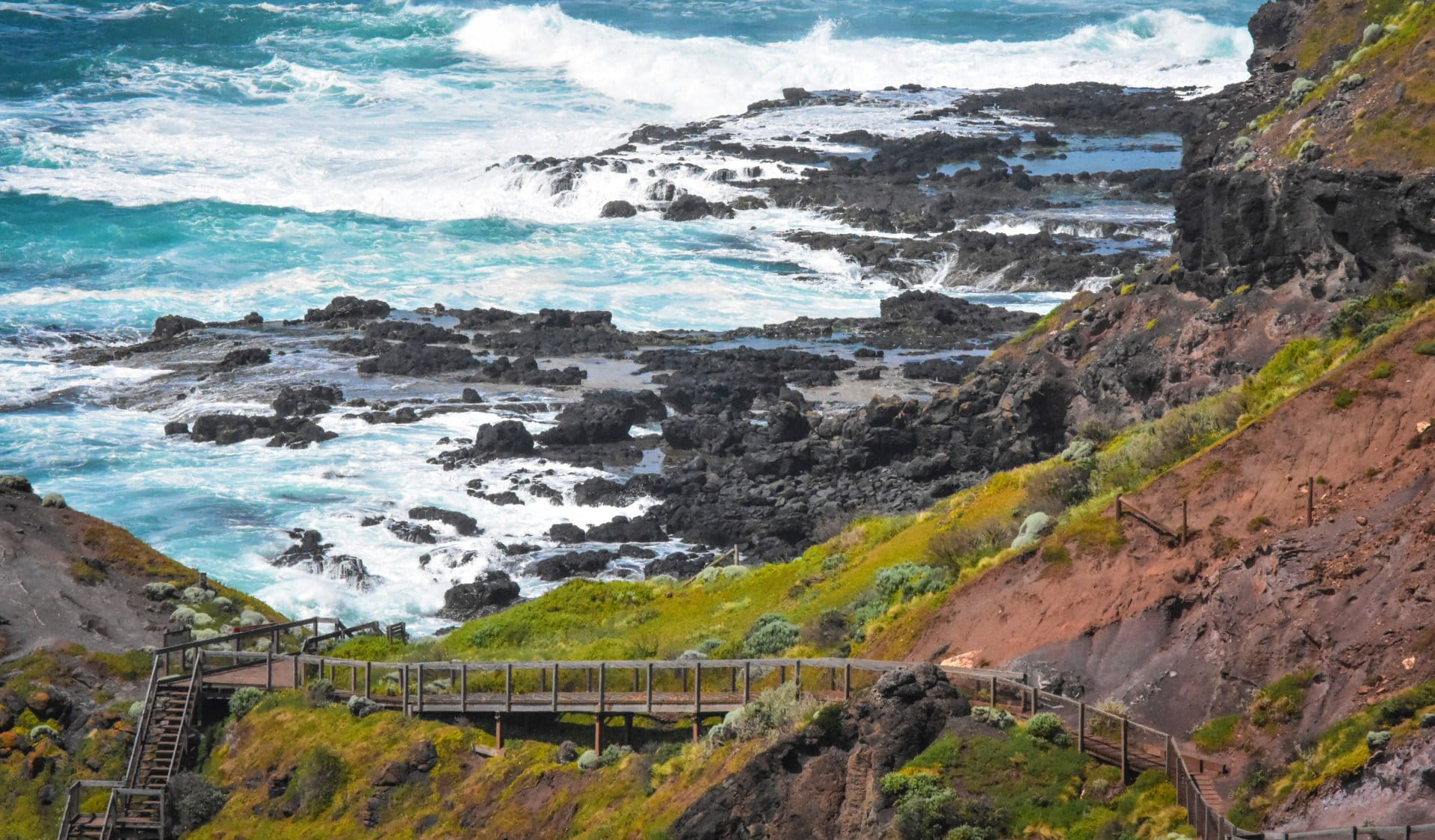 Breaking waters against the cliffs of Cape Schanck