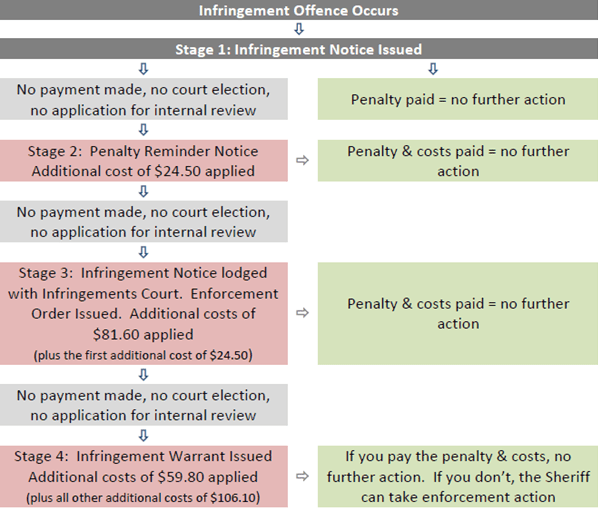 Flowchart of infringement processes