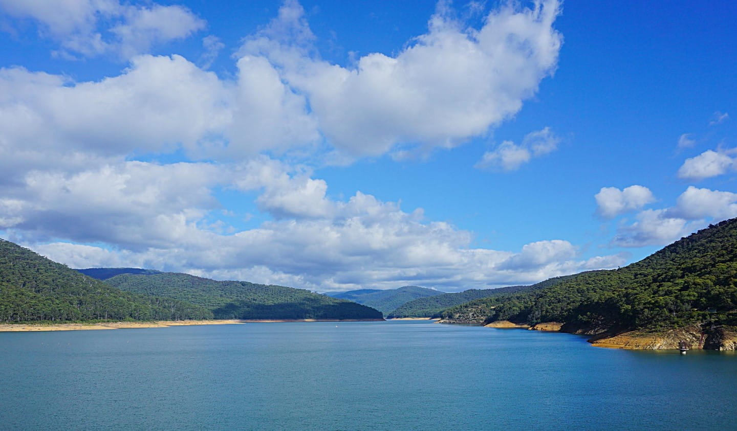 Looking out across the water at Cardinia Reservoir Park.