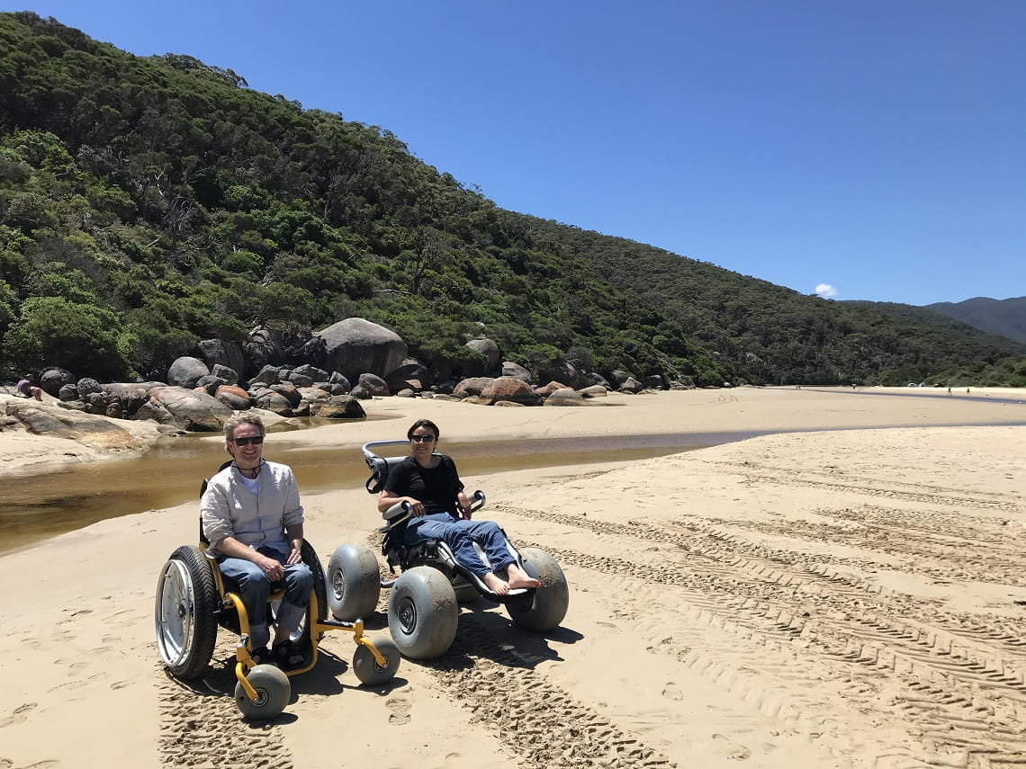 Ryan Smith and Rocca Salcedo at Norman Beach near Tidal River Campgrounds, Wilsons Promontory