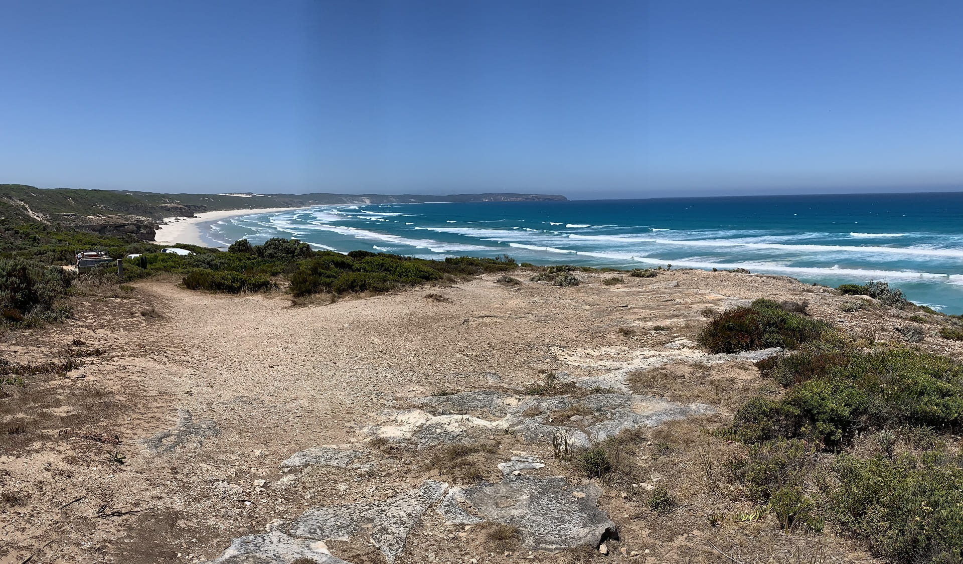 Bishops Rock launch area, adjoining the Great South West Walk, prior to stabilisation works.