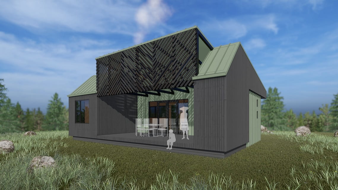 Artist's impression of new Cape Conran Coastal Park roofed accommodation unit