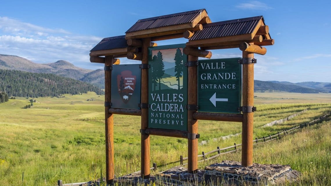 Valles Calderas National Preserve park sign credit NPS FrankRuggles
