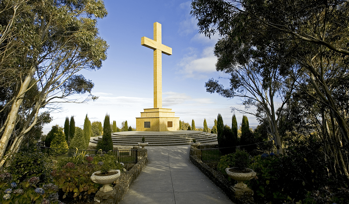 The Mount Macedon Memorial Cross in Macedon Regional Park