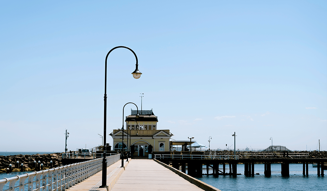 The kiosk at the end of St Kilda Pier
