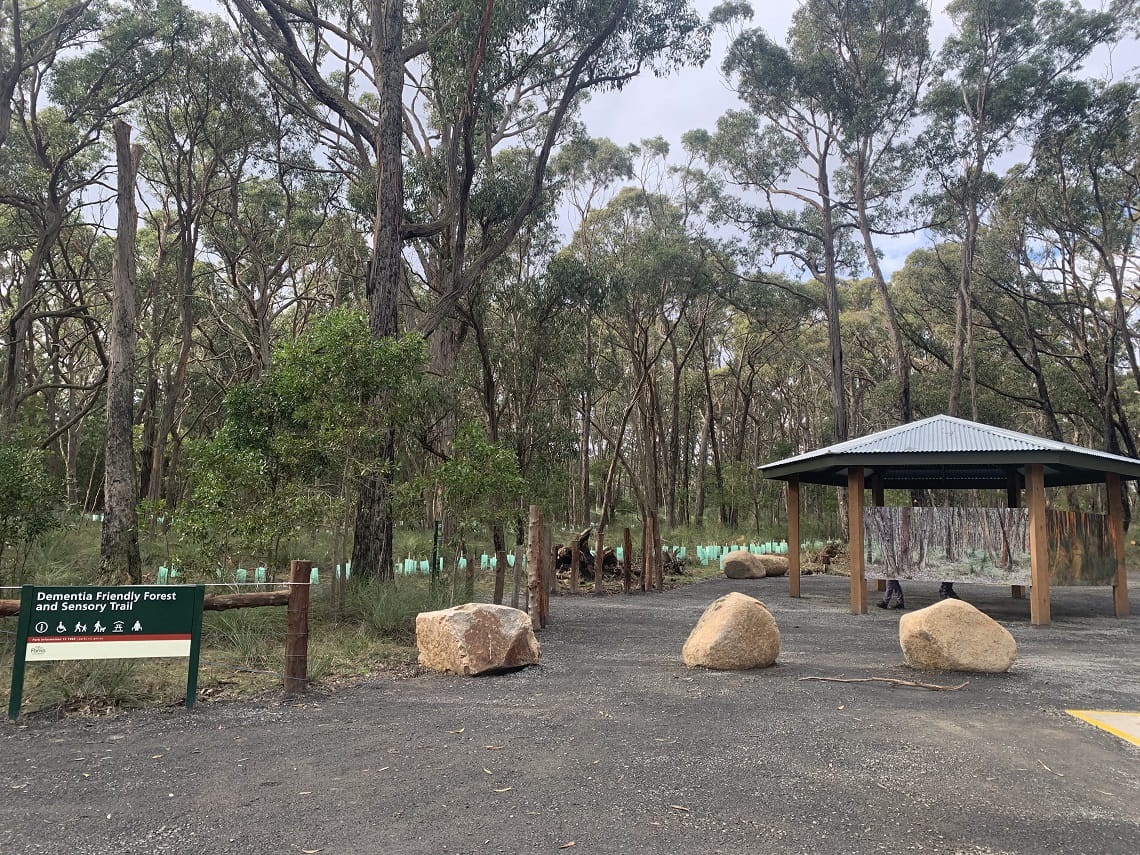 Entrance to the Dementia Friendly Forest and Sensory Trail in Woowookarung Regional Park