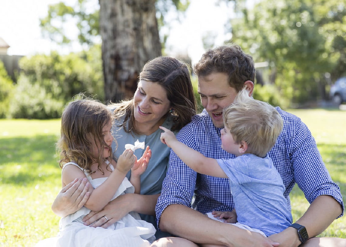 Lisa Marty with her family
