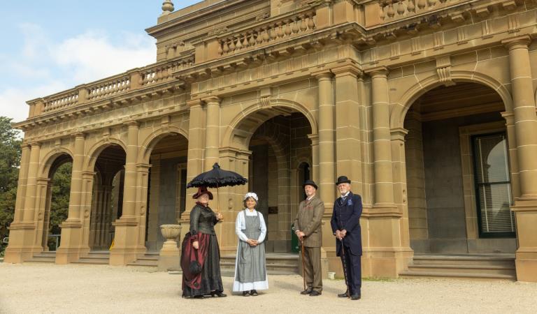 Volunteers in period costume at Werribee Park Mansion