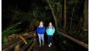 Two girls glowworm spotting at Melba Gully in Great Otway National Park