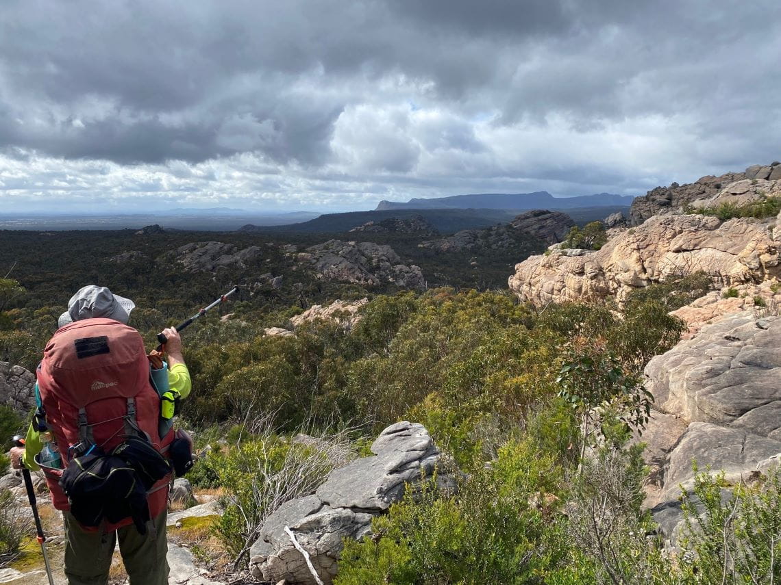 Hermann Ritzinger looking over the landscape of the Grampians Peaks Trail