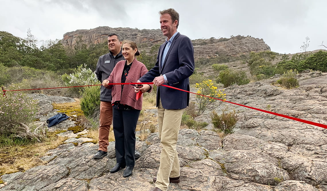John Pandazopoulos, Chair of Parks Victoria, The Hon. Lily D’Ambrosio, Minister for Energy, the Environment and Climate Change, The Hon. Dan Tehan, Minister for Trade, Tourism and Investment  