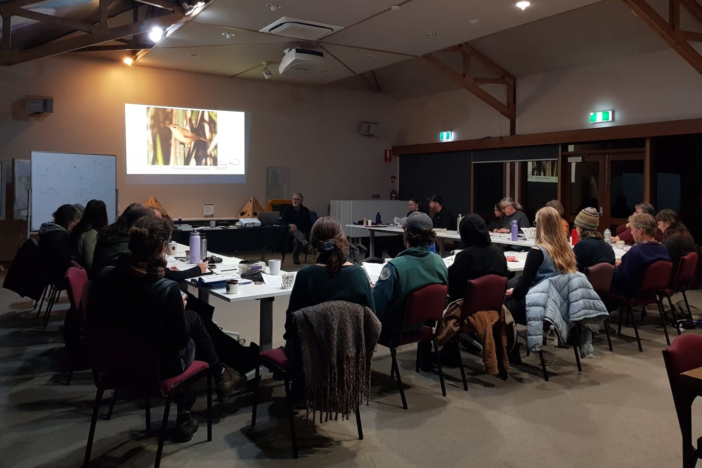 Bird ID course being taught in classroom
