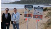 Friends of Hooded Plover Surf Coast volunteers Bron Ives and Amanda Place