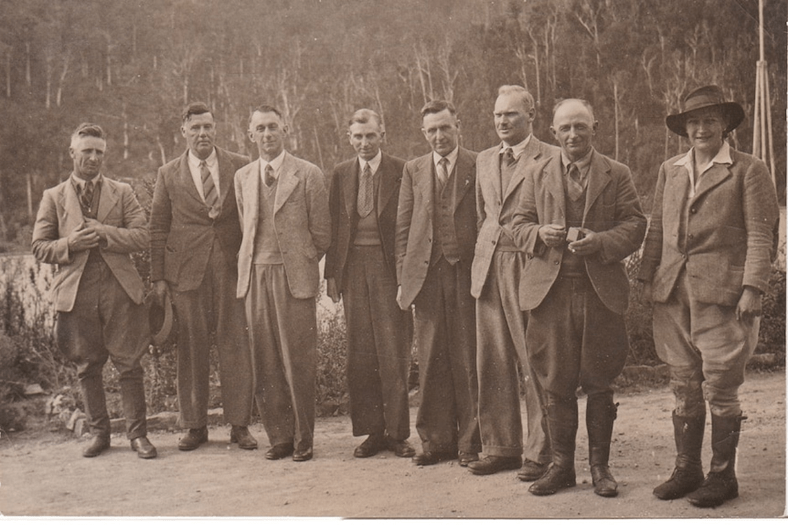 Maisie Fawcett with members of the Soil Conservation Board circa 1945