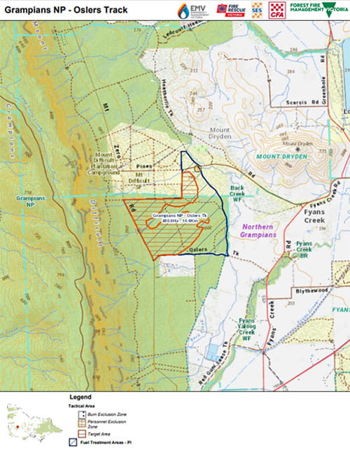 Map of scheduled planned burns in Grampians National Park