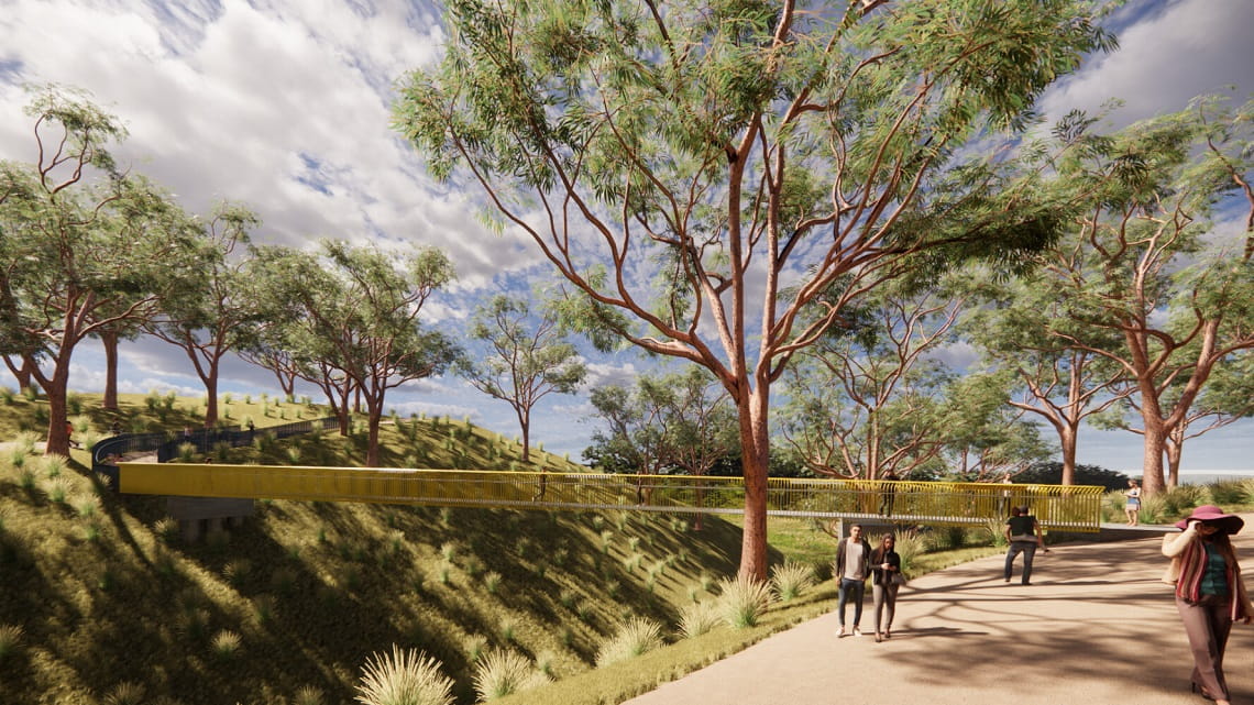 Plenty River Trail pedestrian bridge render