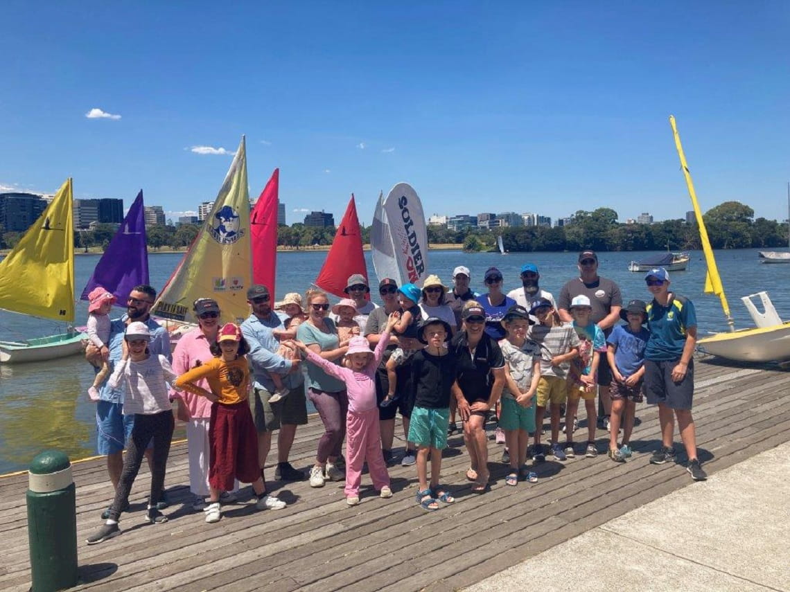 Participants and their families enjoy sailing on Albert Park Lake