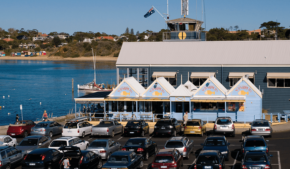 A full carpark at Port Phillip Bay