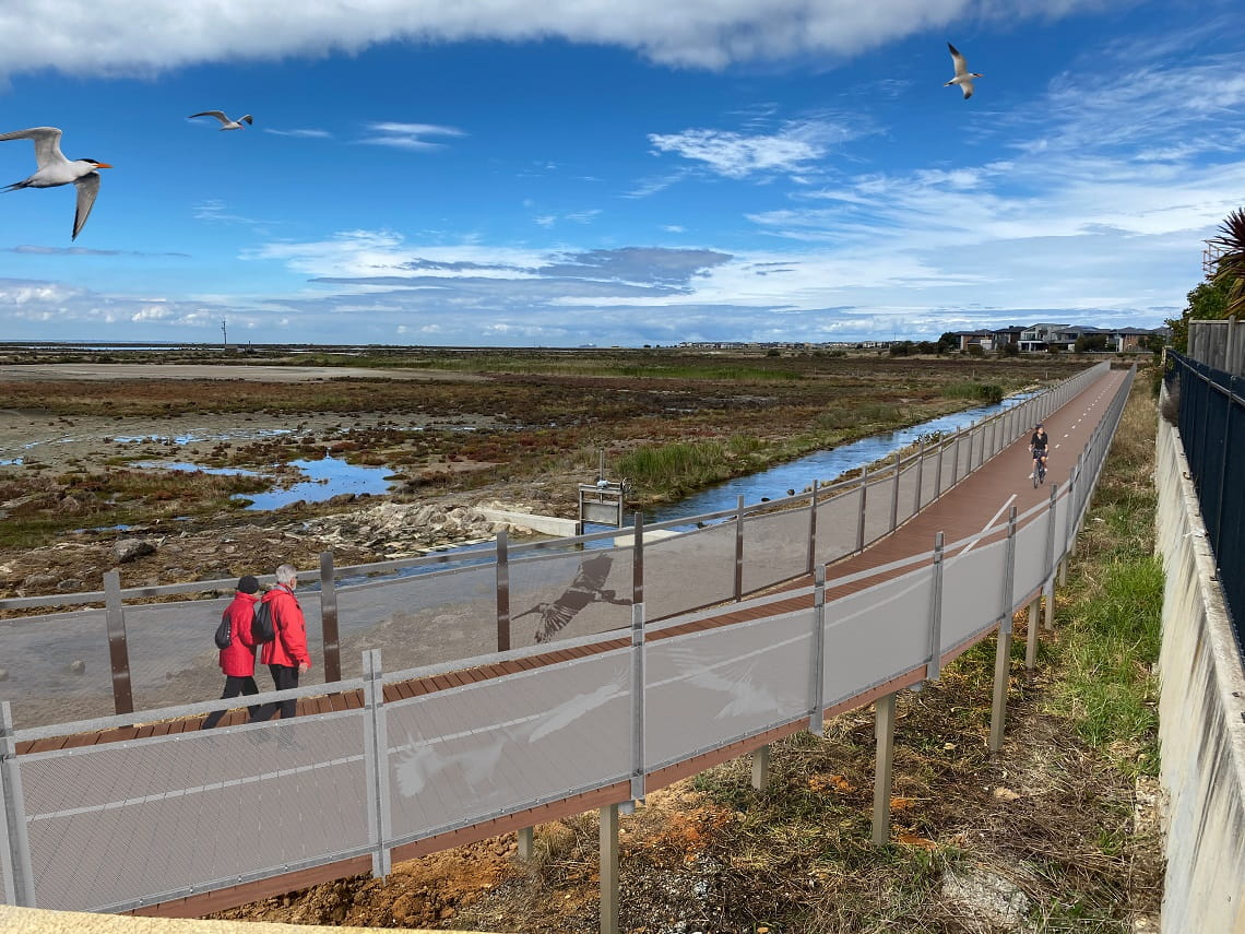 Urban Parks Active Wellbeing Program render of the Bay Trail extension