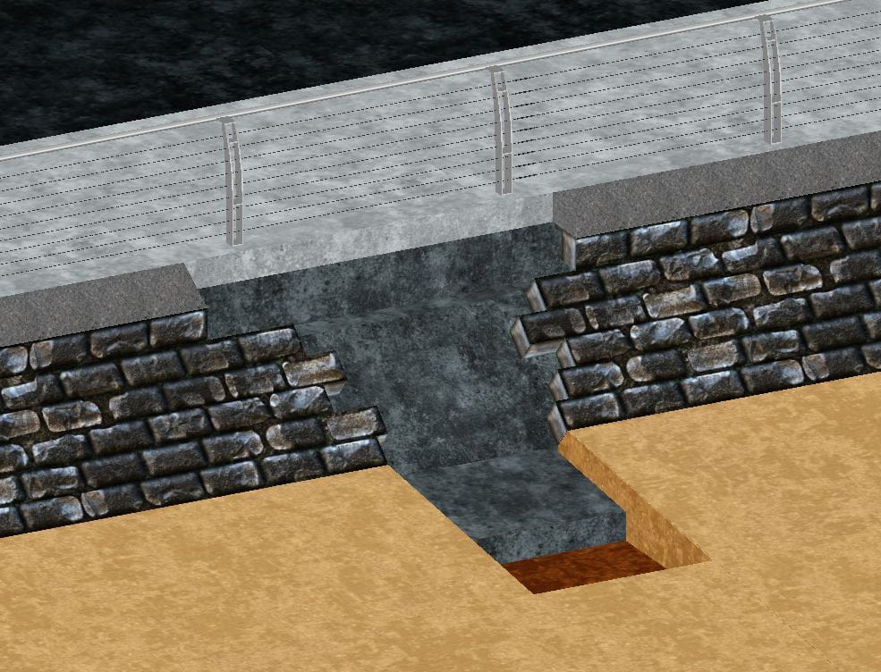 Illustration of the concrete pour used to repair the seawall at Point Gellibrand Coastal Heritage Park.