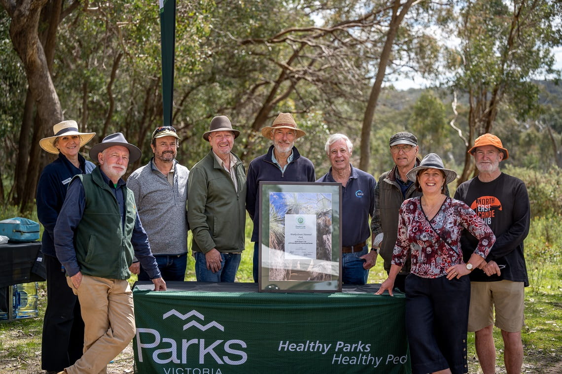 From left to right: Janice Mentiplay- Smith, Andy Kimber, Jamie Kaye, Rob Humphrey, Peter Cochrane, Marc Hockings, Geoff Barrow, Sheree McKenzie (former Advisory Group Chair) and Ian Minns