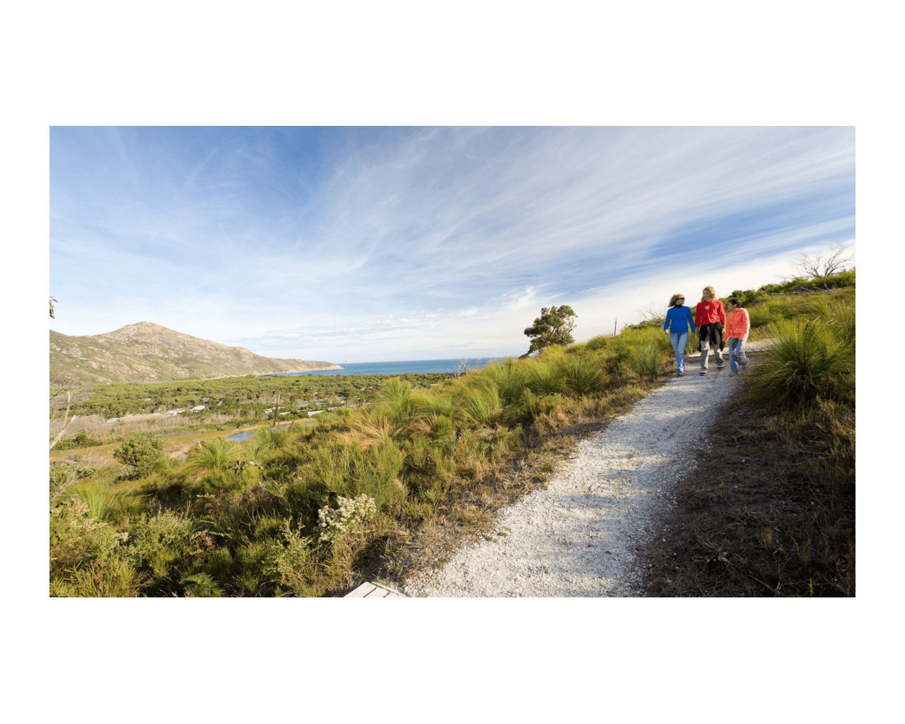 Group of people walking on path at Wilsons Promontory National Park