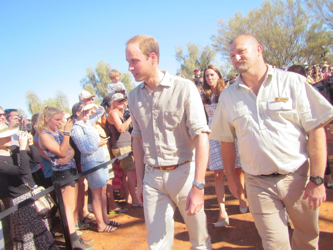 Andy Davies escorts Prince William and Kate Middleton in Uluru-Kata Tjuta National Park 2014