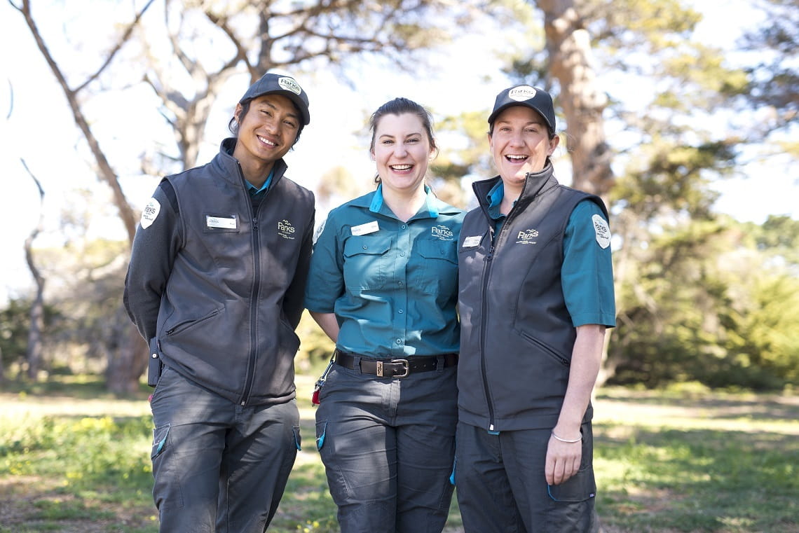 Parks Victoria Rangers left to right: Hsar, Ellen and Jessica