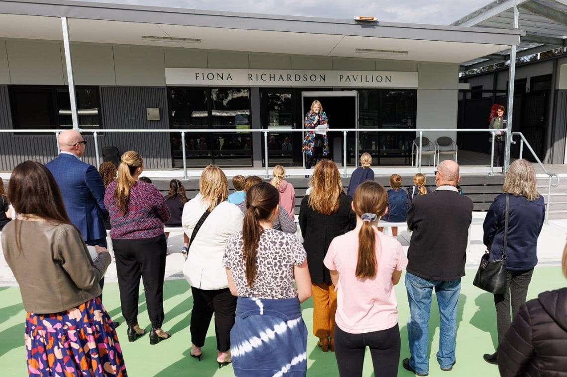 Minister Spence officially opening the new netball facilities at Yarra Bend Park.