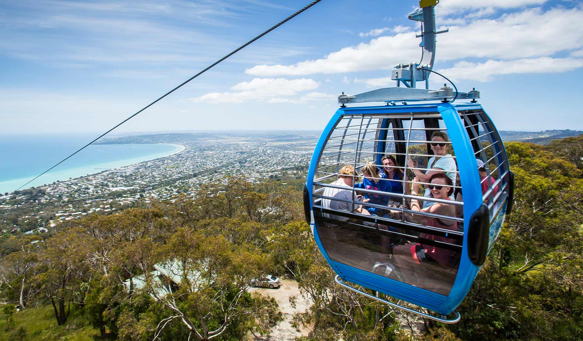 Eagle - the chairlift / gondola takes visitors to the top of Arthurs Seat State Park. 