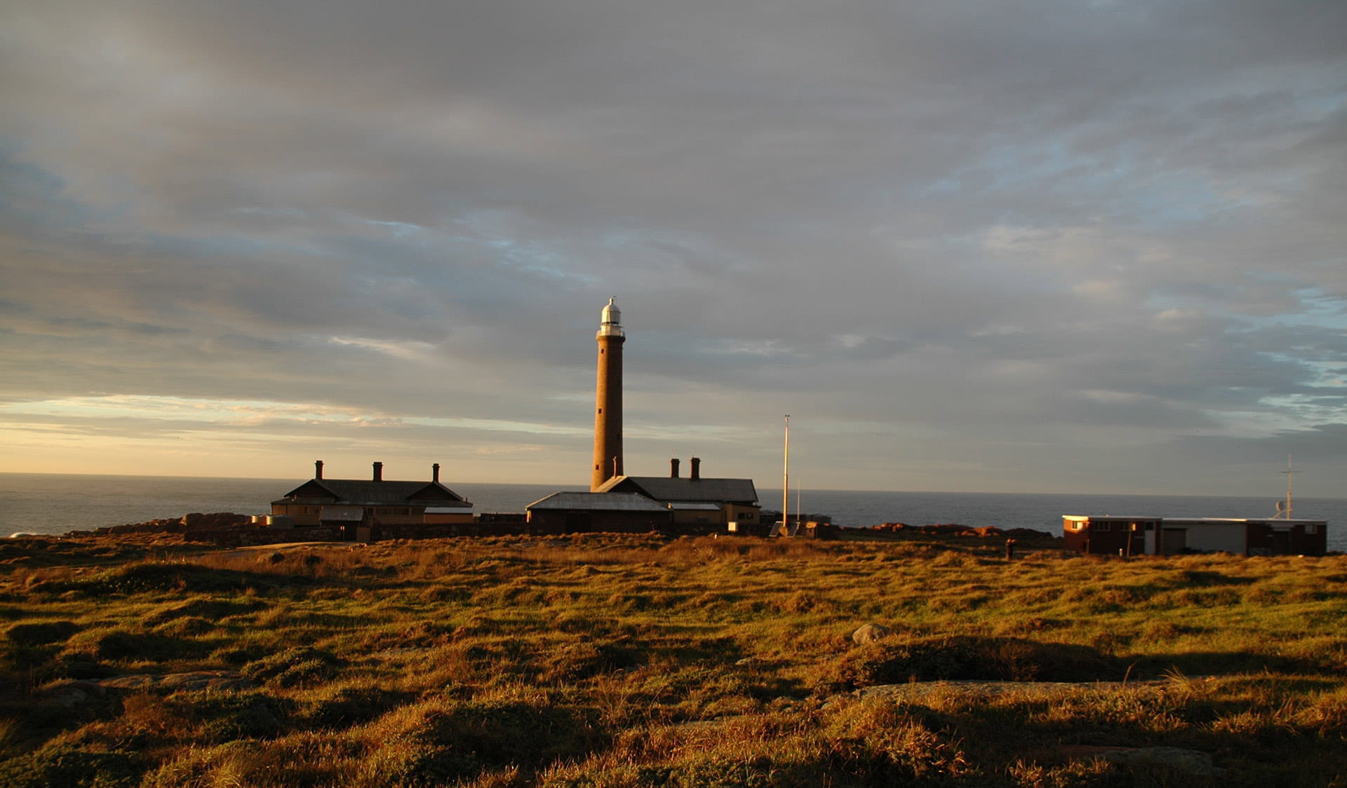 Gabo Island Lighthouse at sunset.