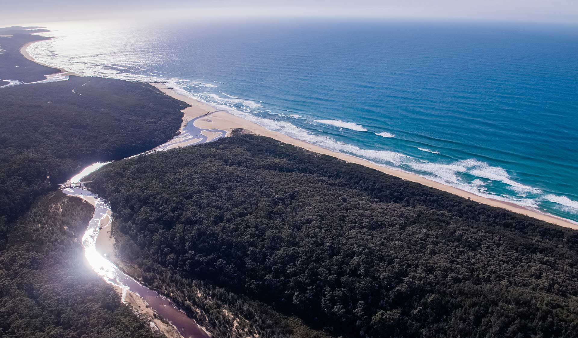 An aerial view of the Croajingolong National Park. 