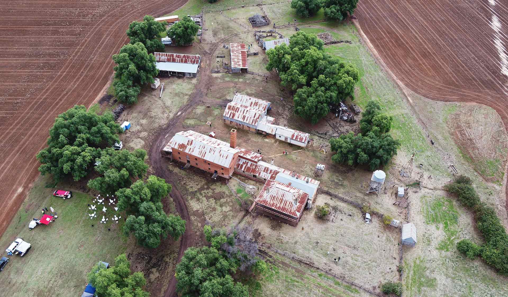 An aerial view of Days Mill Heritage Area