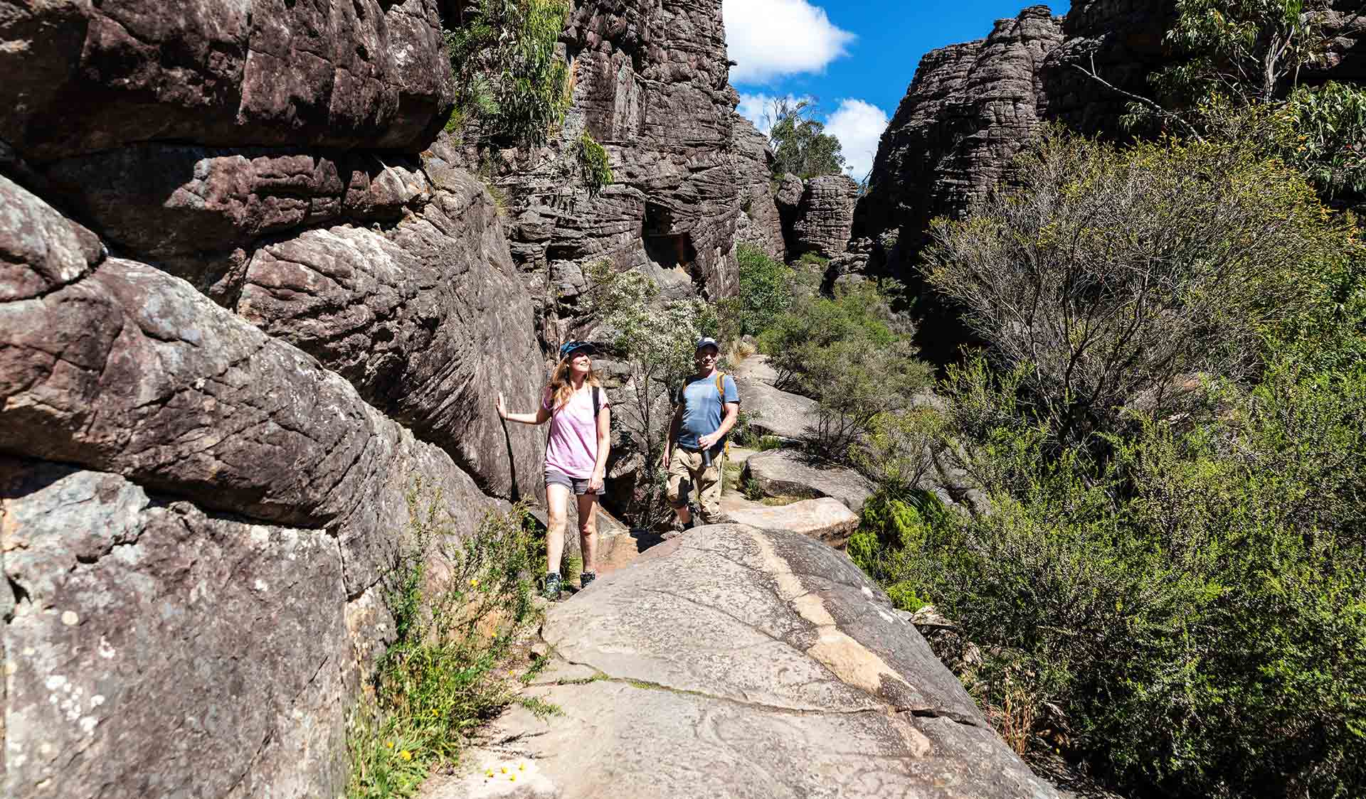 Walking through the Wonderland Range on Central Section 1 of the Grampians Peaks Trail