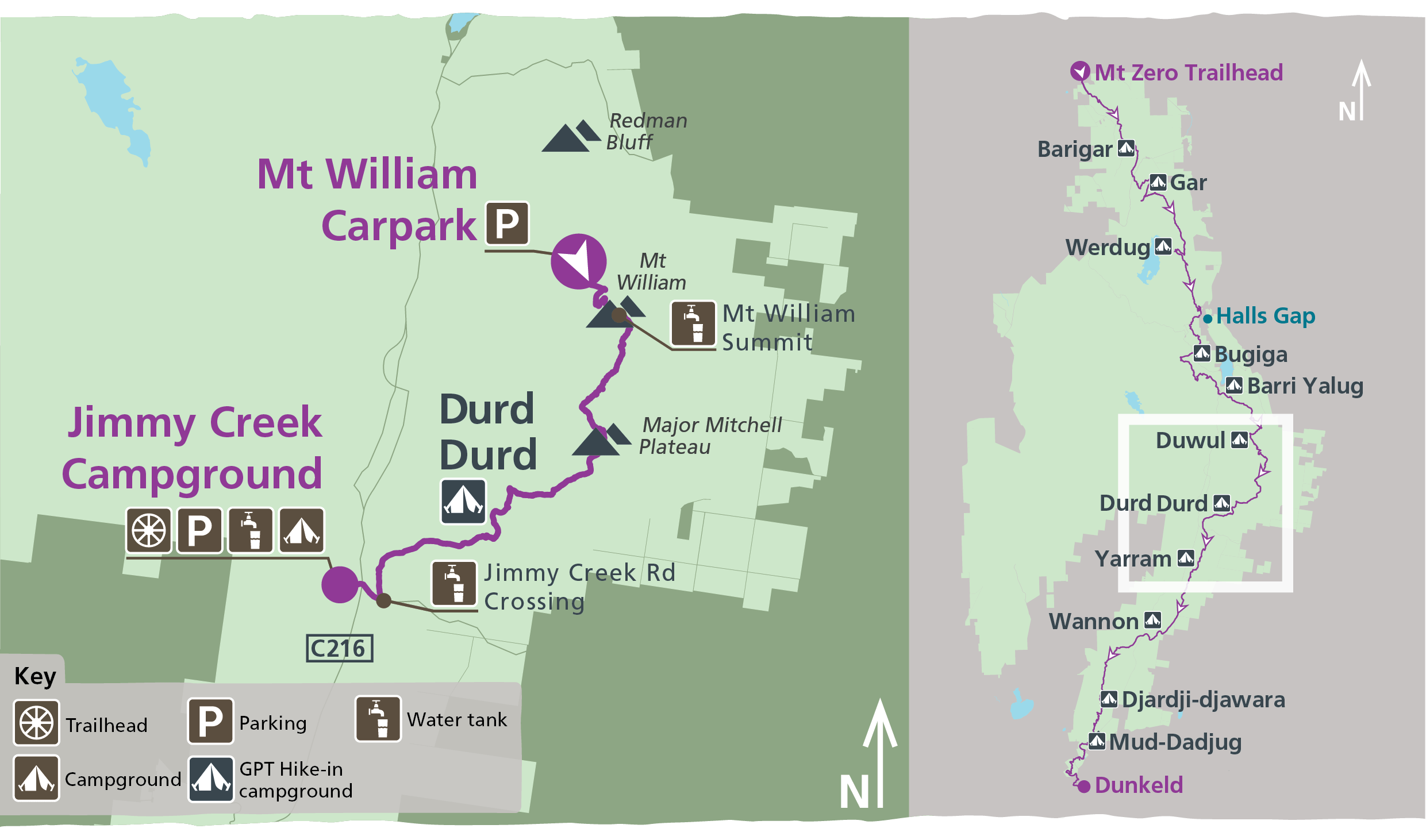 Map of Durd Durd on the Grampians Peaks Trail