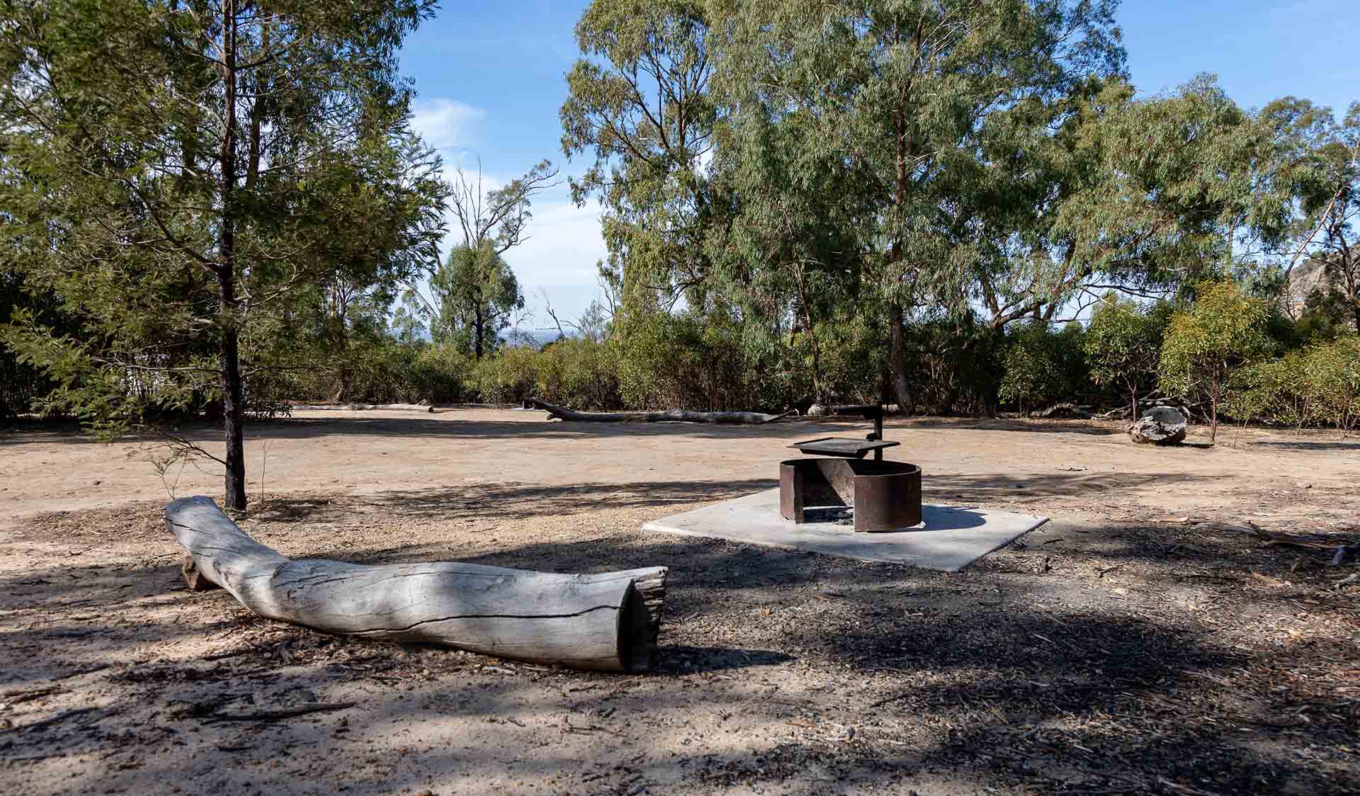 A shared fireplace and at Coppermine Campground in the Grampians National Park