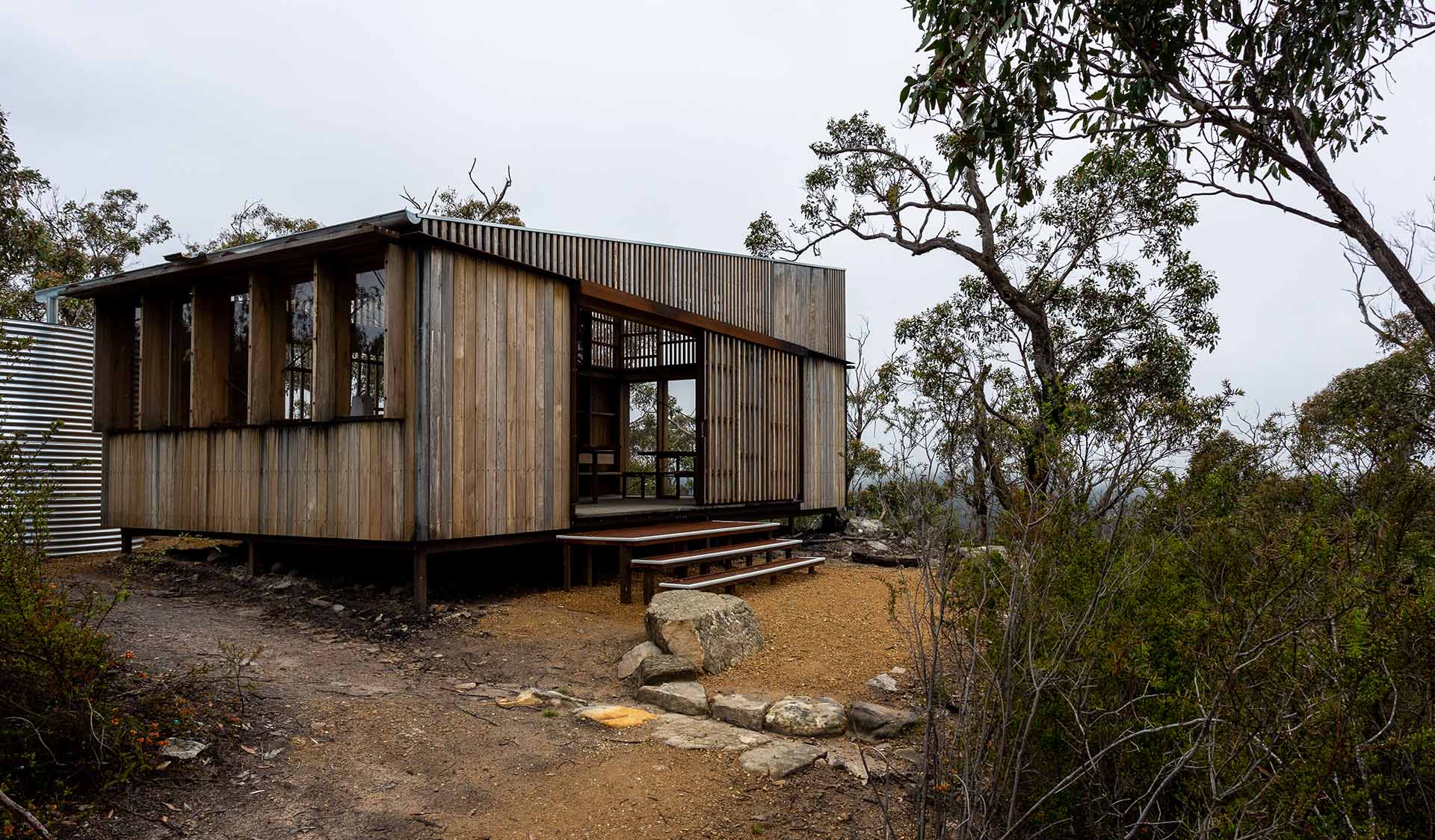 The exterior of the shelter at Stony Creek Campground