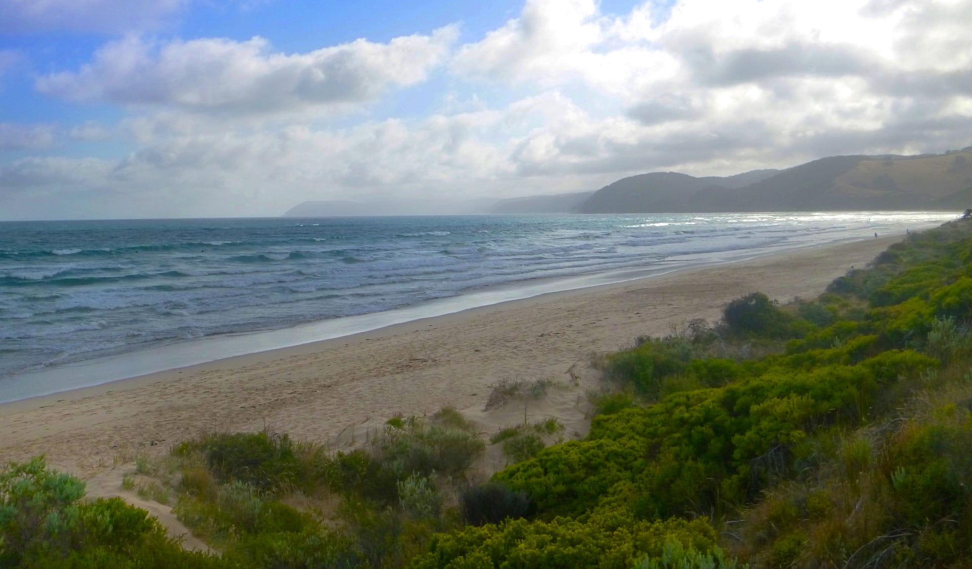 A view of the beach from the lookout on Moggs Creek Circuit Track.