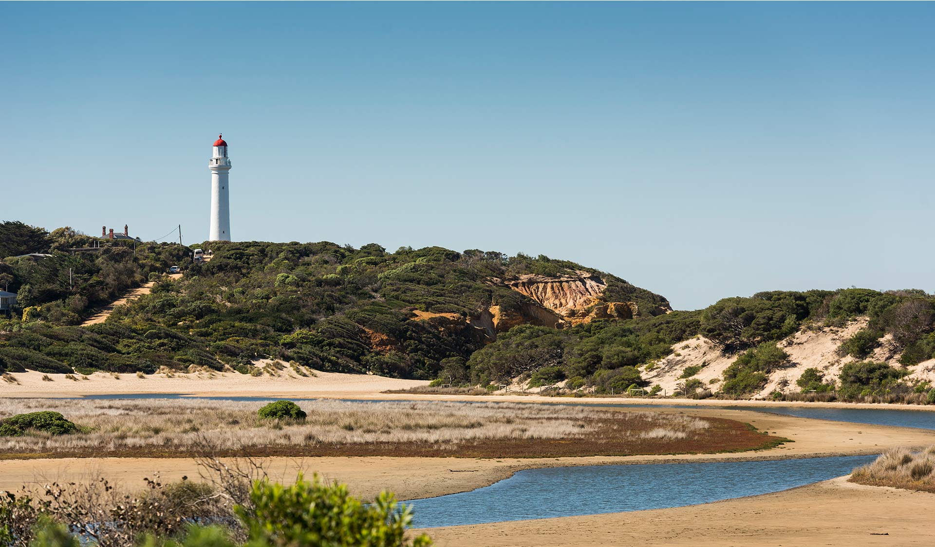 The famous Split Point Lighthouse at Airey's Inlet.