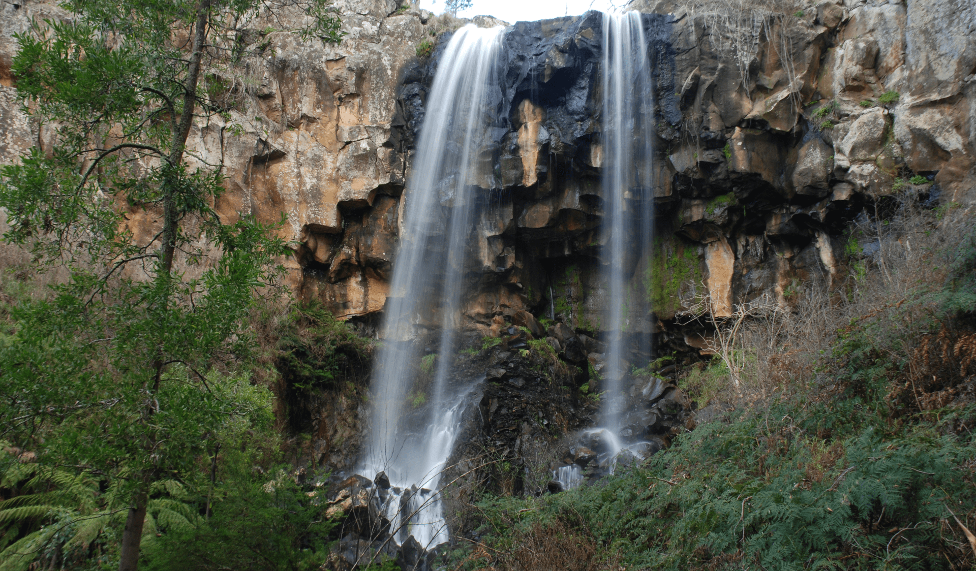View of Sailors falls from the lower viewing area in Hepburn Regional Park