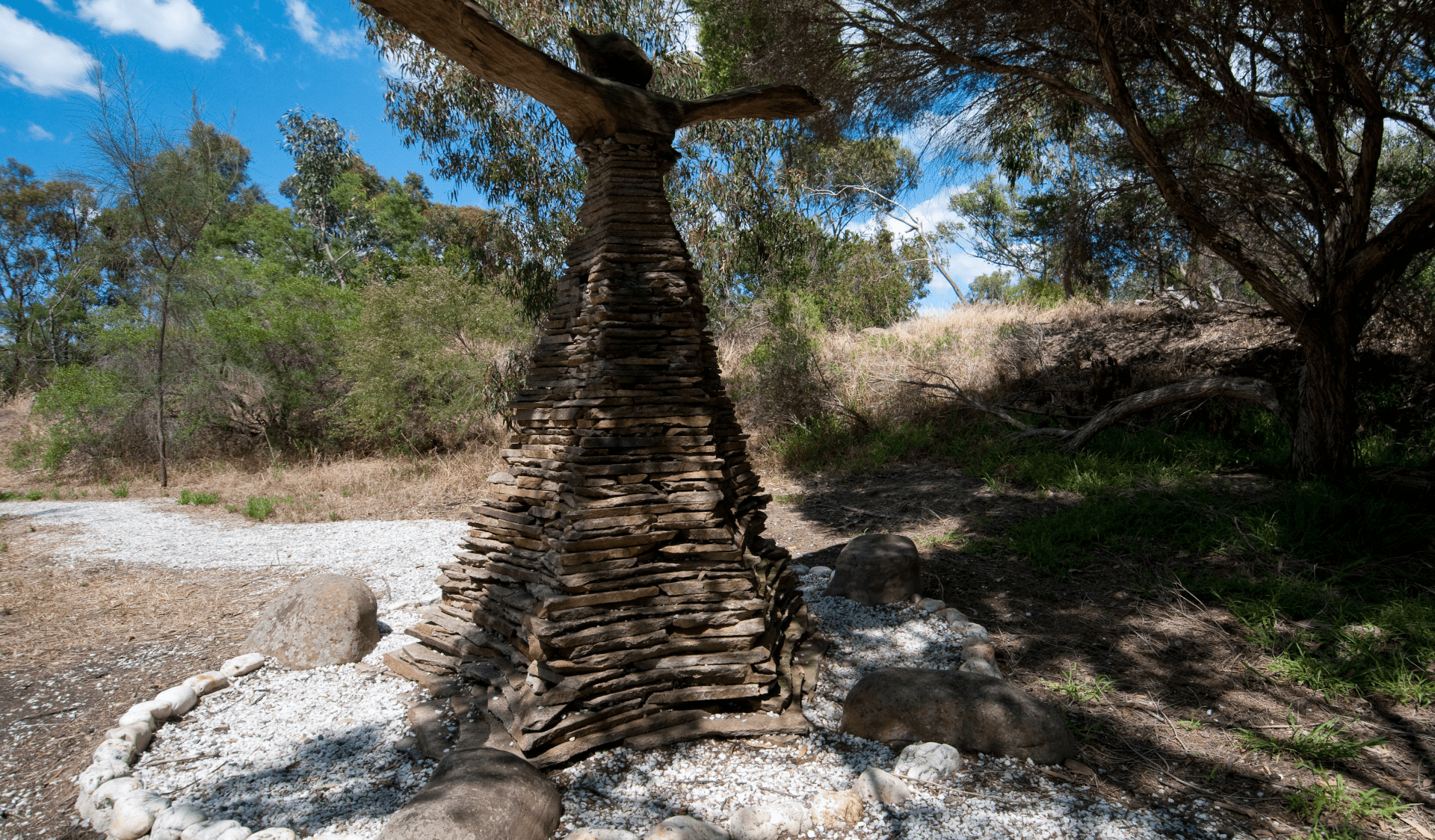 A sculpture in Herring Island Environmental Sculpture Park