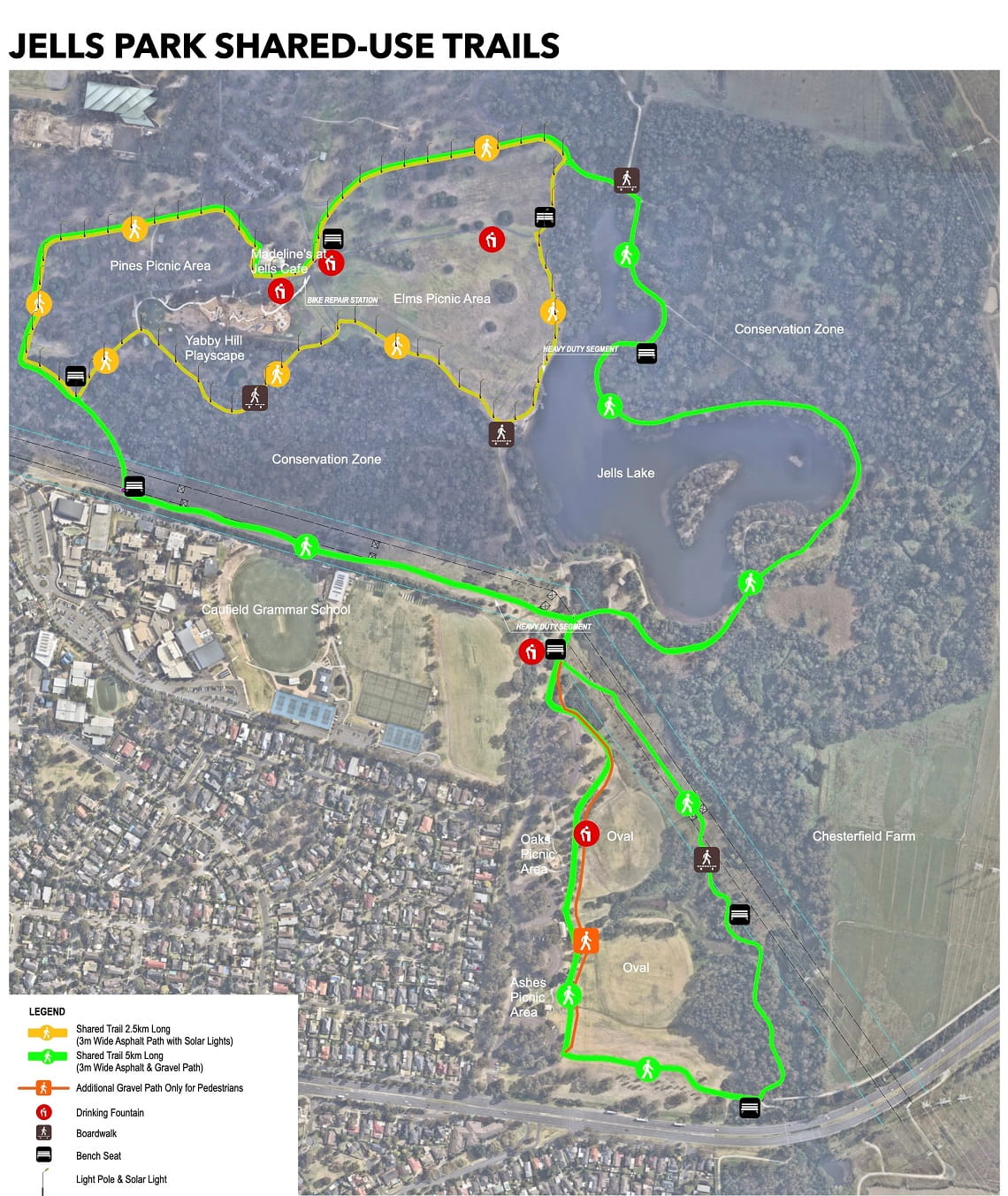 Shared-use trail draft plan for Jells Park