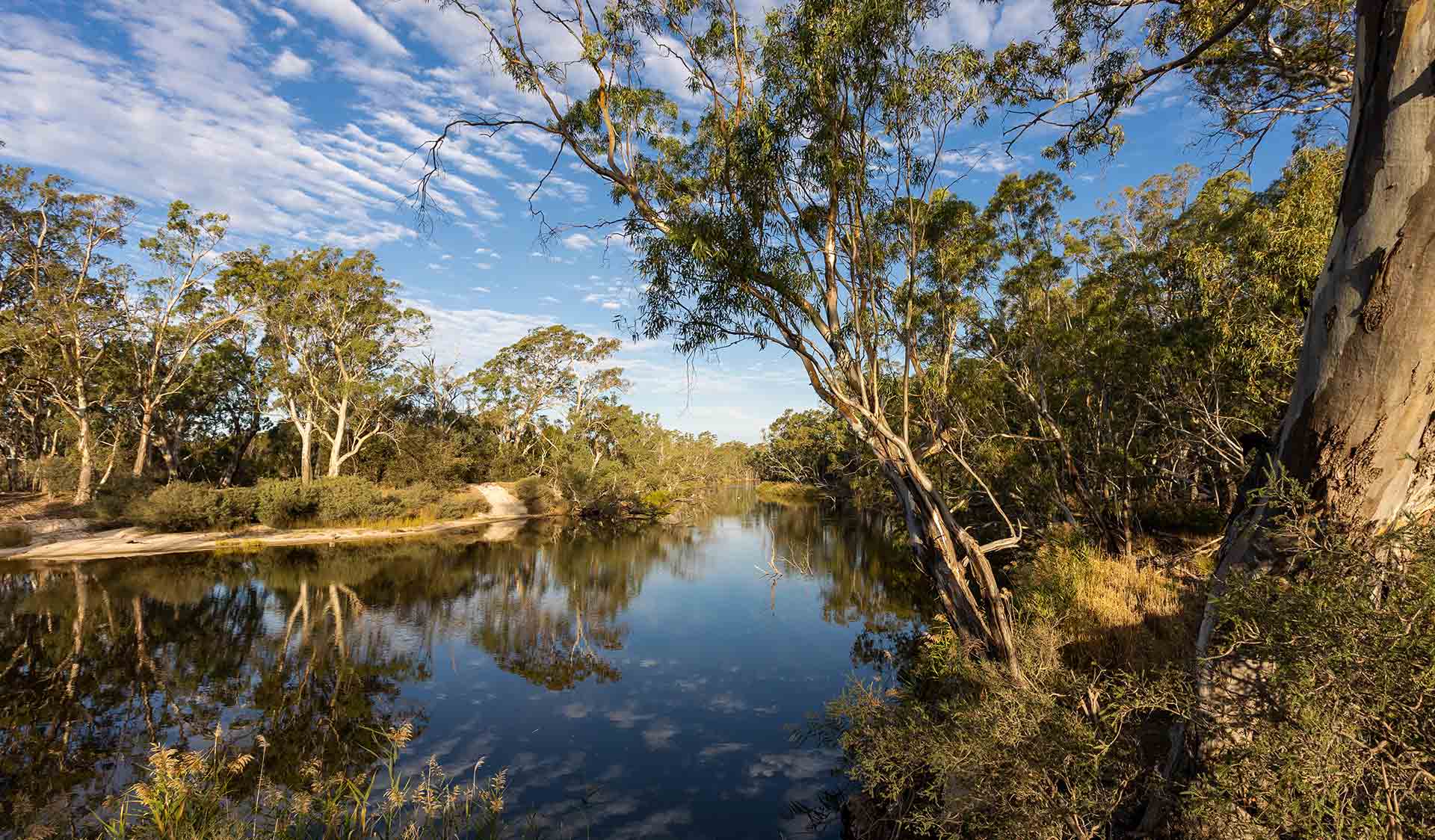 The Wimmera River near Ackle Bend Campground in Little Desert National Park