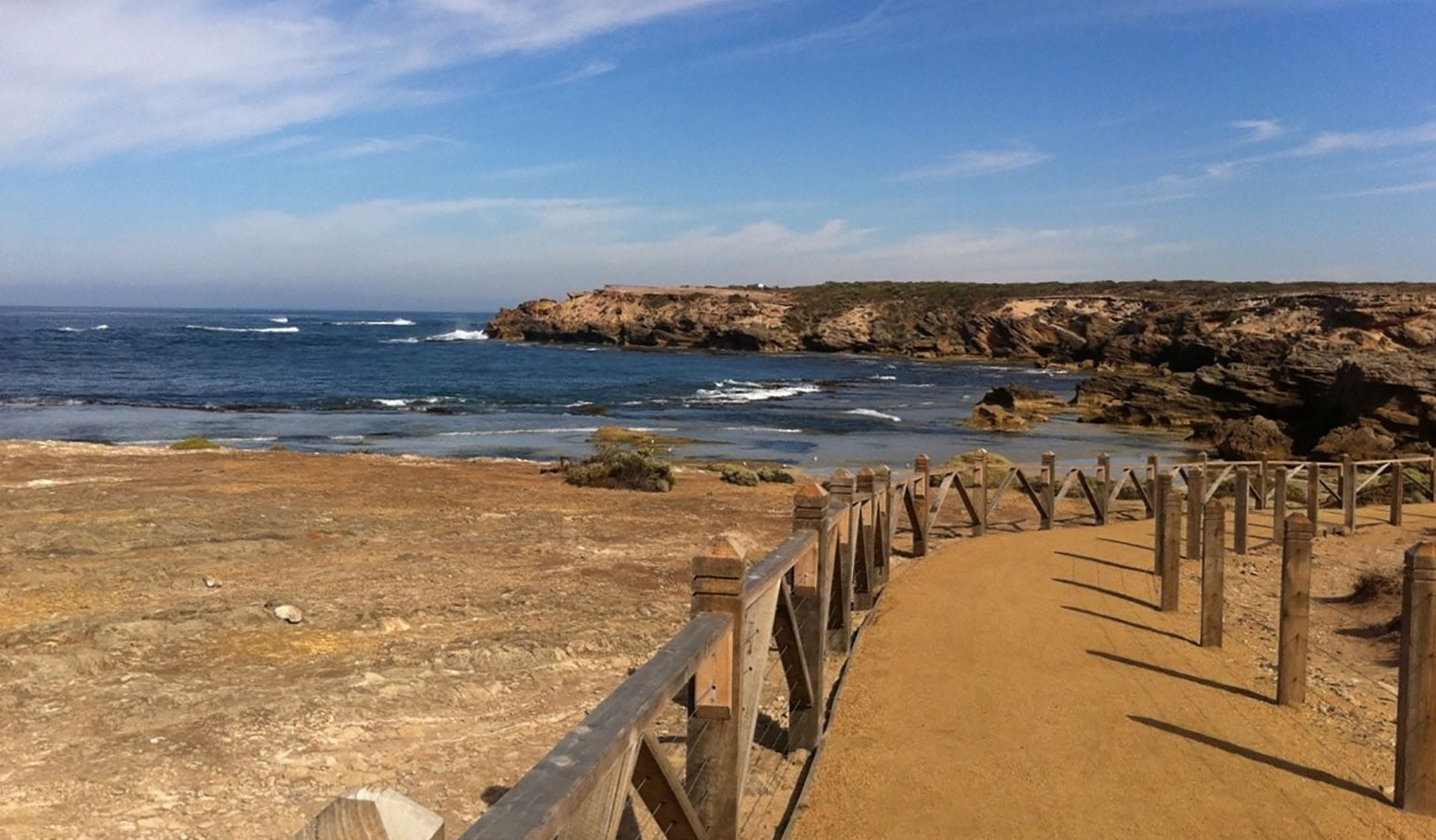 Fenced path with view to coast at Merri Marine Sanctuary