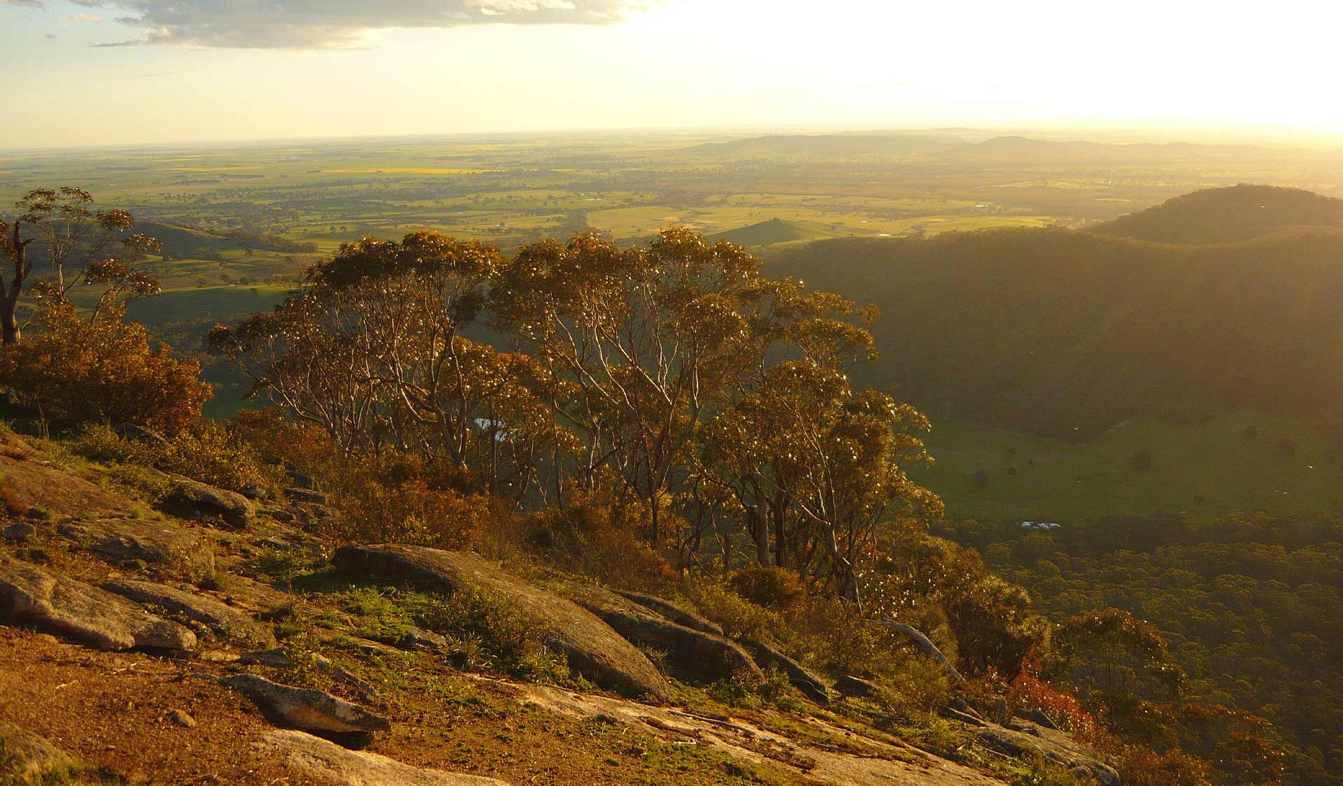 The view from Cave Hill at Mt Buangor State Park at dusk