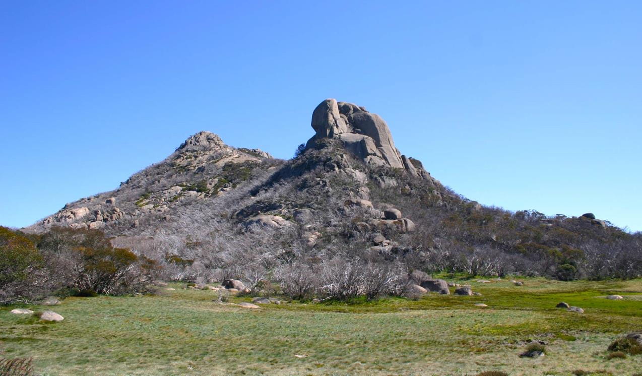 The walking track that leads to remote hiking areas at Mount Buffalo.